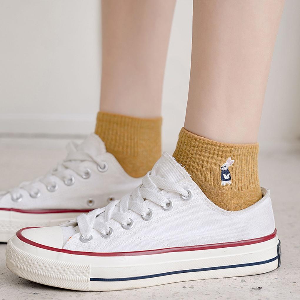 10 pairs of women's cute animal embroidered point banding socks