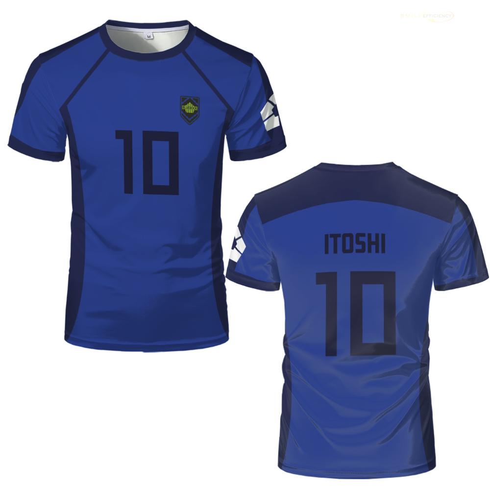 Anime Japanese Blue Lock Isagi Yoichi Football Jersey T-shirt Cosplay Hyoma Chigiri Meguru Bachira Tee Original