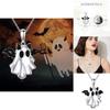 Halloween Ghost Pendant Necklace With Zinc Alloy Material For Festive Costume