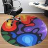 1pc Abstract Colors Office Round Area Rug, Indoor Mat Suitable For Office, Under Office Chairs Bedroom Living Room Home Decor, Room Deco 071