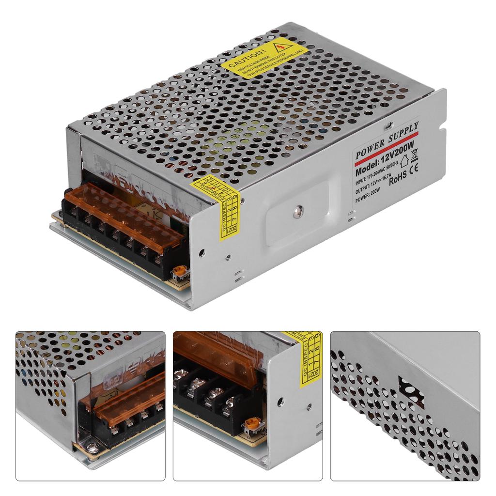 YY‑200‑12 Импульсный источник питания AC 170‑264В к DC 12В 16.7А 200Вт для промышленного контроля, полевых приборов, измерителей