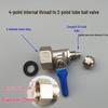 4-Way to 2-Way Tee Connector Water Purifier Valve with Switch, One-Piece Copper Alloy Ball Valve.