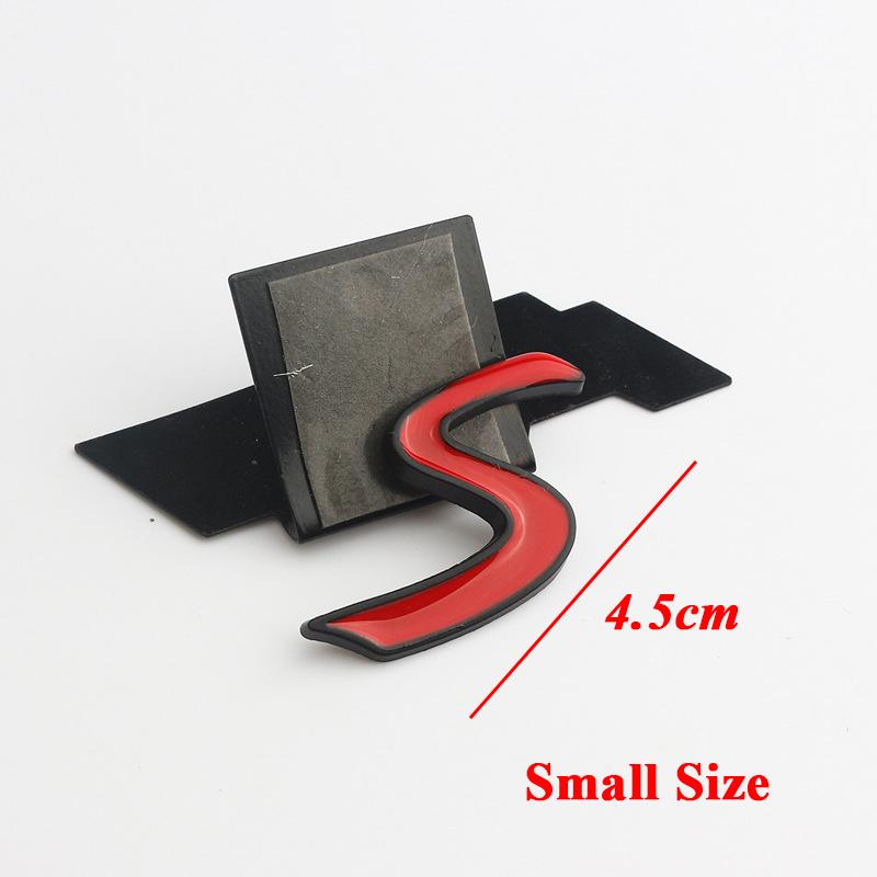 3D ABS Chrome Black Logo Cooper S Emblem Letters Car Rear Trunk Badge Self-adhesive Sticker Accessories