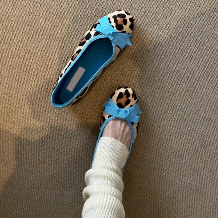 Faux leather version~ One-pedal British style light mouth single shoes women's bow round head imitation leather commuting low-heeled ballet shoes wome