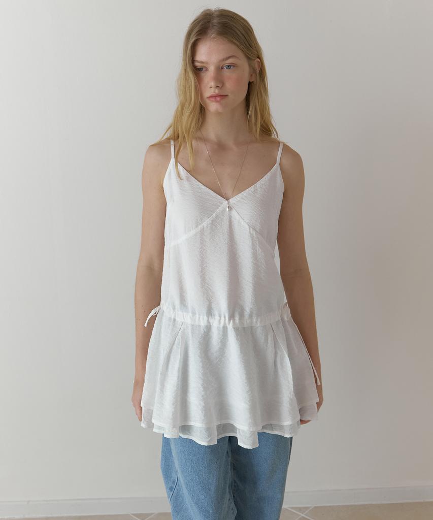 AMONG A Flare Layered Blouse_White