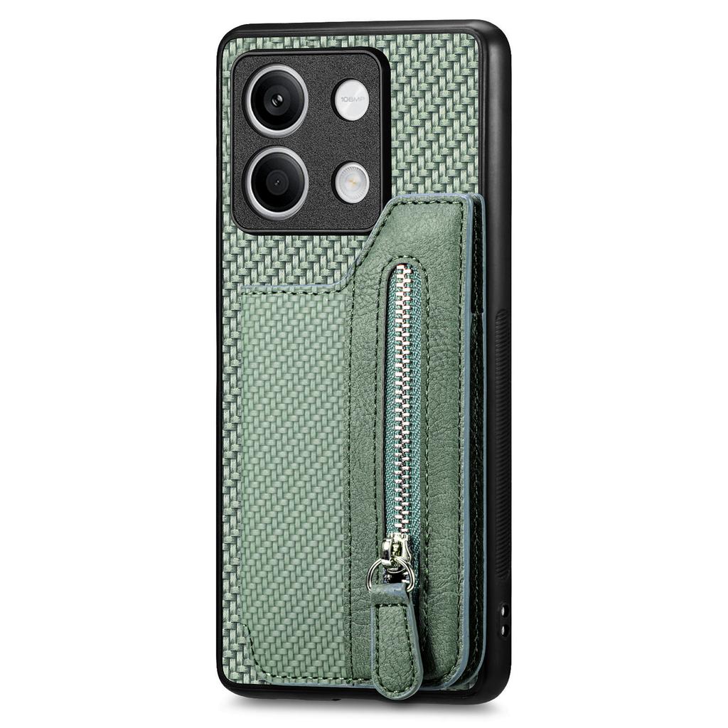 C1-04 For Xiaomi Redmi Note 13 5G Case Leather+PC+TPU Zipper Wallet Phone Cover