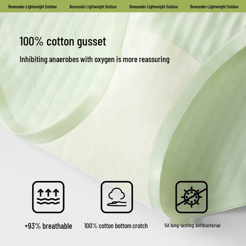 beneunder Women's 100% Cotton Seamless Antibacterial Mid-Rise Briefs