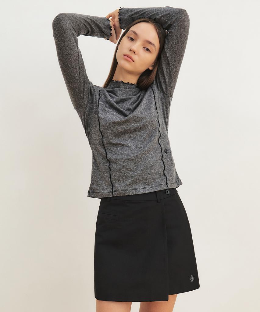 City Breeze Wrap Mini Skirt_Black