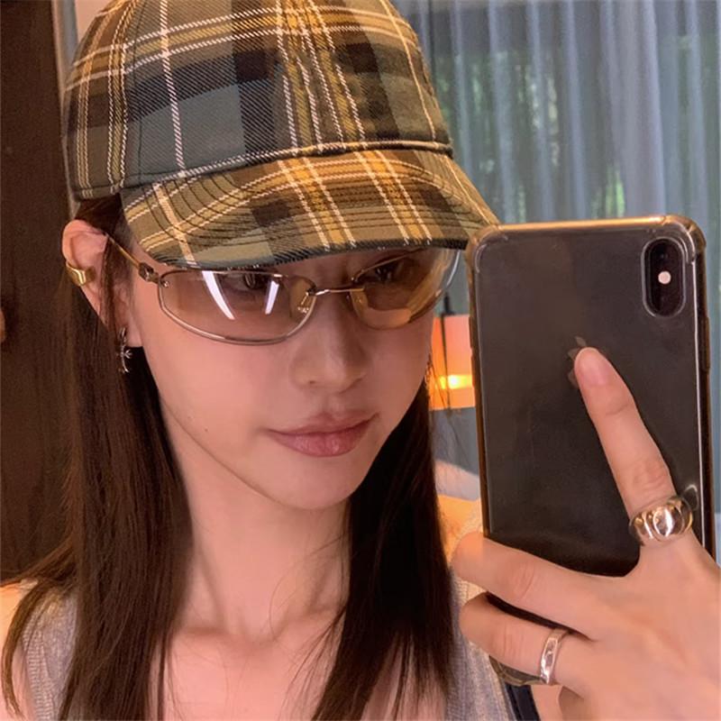 Ретро Солнцезащитные очки «Кошачий глаз» Y2K - Серебристый металлик, Высококлассный европейский и американский стиль