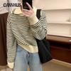 Autumn Women's Sweater College Style Knitted Top Loose Skinny Striped Long Sleeve Pullover Sweater