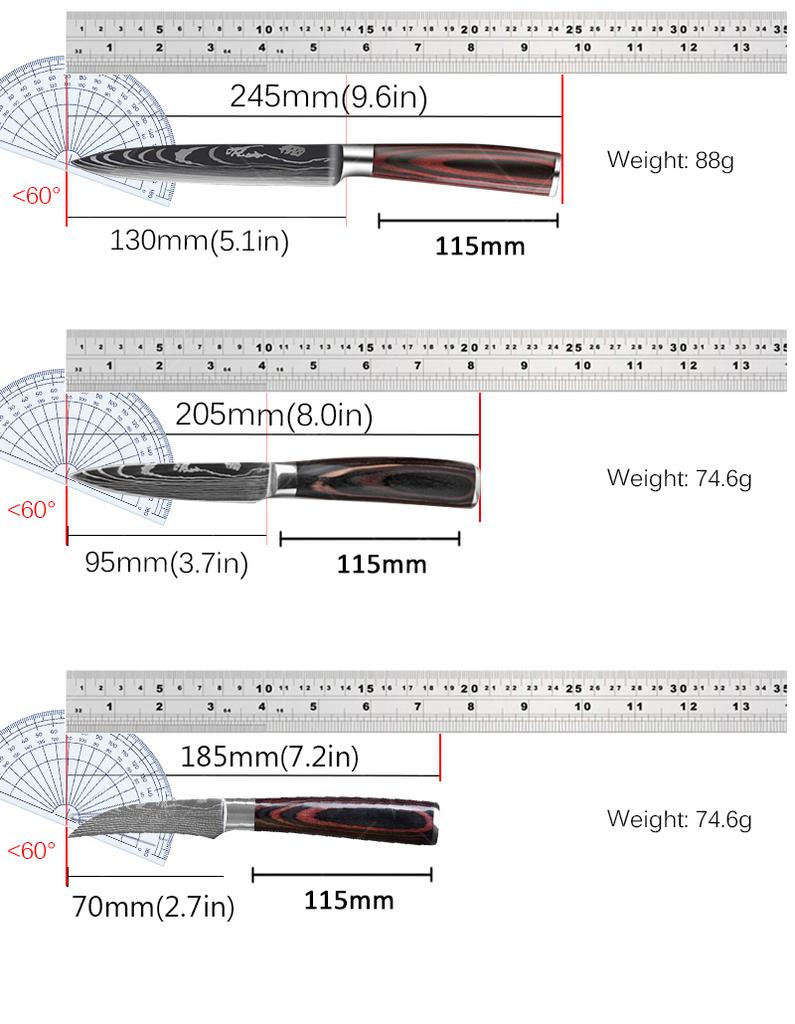 Профессиональные кухонные ножи Нож из нержавеющей стали Нож для чистки фруктов Нож-топорик для мяса Нож для обвалки Нож для очистки овощей Кухонные ножи