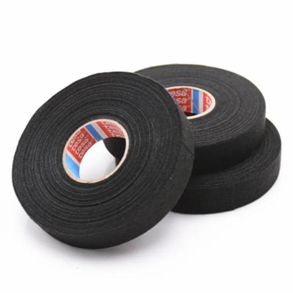 3pcs 15M Electrical Tape Heat-resistant Adhesive Cloth Fabric Tape for Automotive Cable Tape Wiring Loom Electrical Heat Tapes