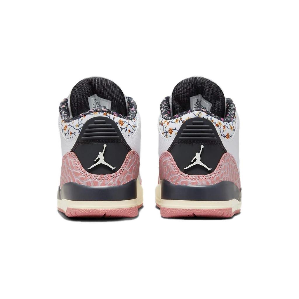 Air Jordan 3 Retro PS Vintage Floral Kids Sneakers White Anthracite Red-Stardust FQ9174-100