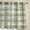 Шалфейно-зеленые акварельные клетчатые оконные шторы для гостиной, спальни, современные кухонные жалюзи, шторы