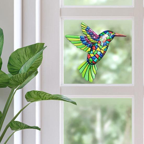 Железная Красочная Колибри Настенное Украшение Дом Офис Гостиная Ванная Комната Внутри Снаружи