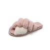 Fashion Women Fuzzy Slippers Cross Band Soft Plush Cozy House Shoes Furry Open Toe Indoor Outdoor Warm Anti Skid Leisure Ladies Slippers