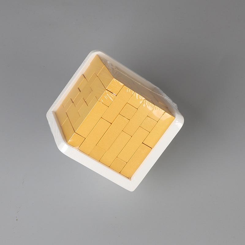 Деревянная головоломка Luban Lock - Кубик Тетриса с магическими бобами для досуга и снятия стресса