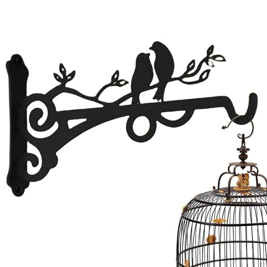 Настенная вешалка для растений, настенный крючок с металлическим покрытием, устойчивый к ржавчине, внутренний и наружный кронштейн для подвешивания растений, фонарь с колокольчиком, кормушка для птиц