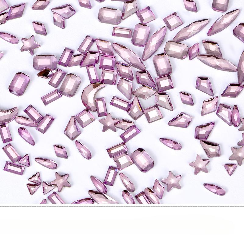 Плоское дно специальной формы, бриллиантовая звезда, луна, капля воды, звездчатый анис, бриллиантовый кристалл, пудра, стекло, сделай сам, украшения для ногтей