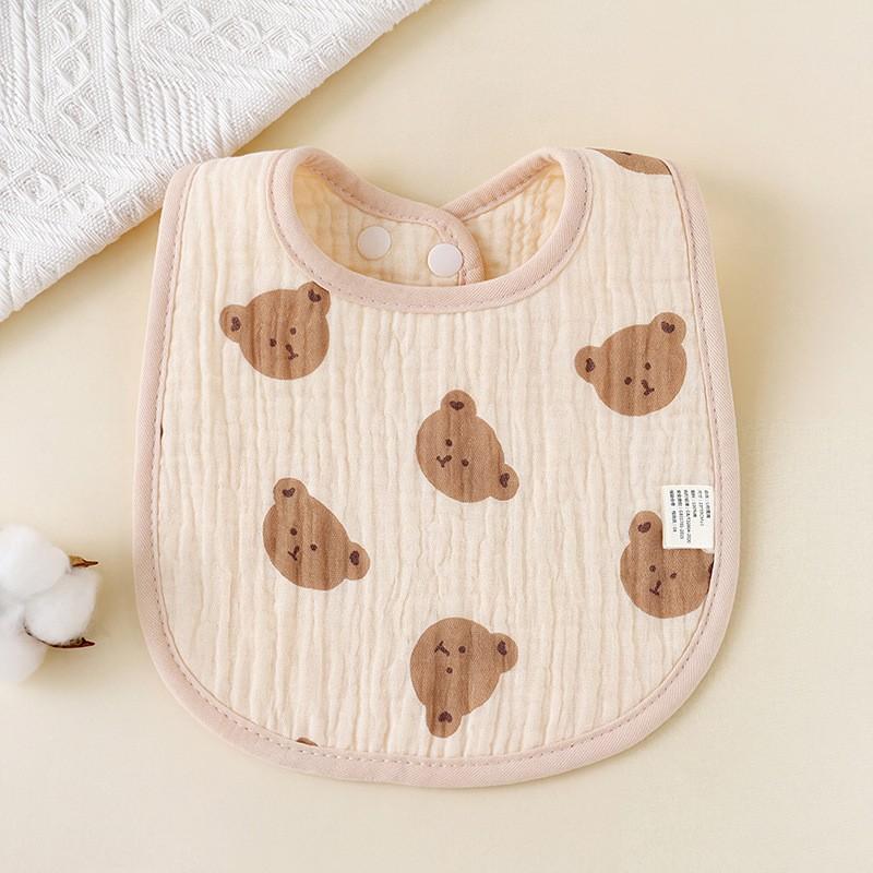 6-Layer Cotton Drool Bib Babies Toddlers Soft Absorbent Feeding Infant Saliva Towel Anti-Spillage