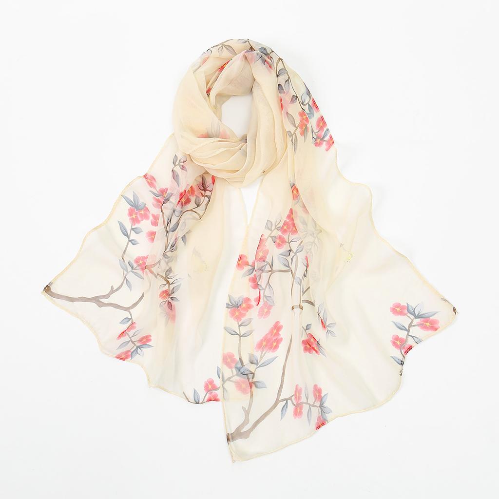 Новый красивый хиджаб из жоржета с цветочным принтом для женщин, тонкий мягкий шарф-шаль, ближневосточный летний пляжный платок с защитой от солнца.