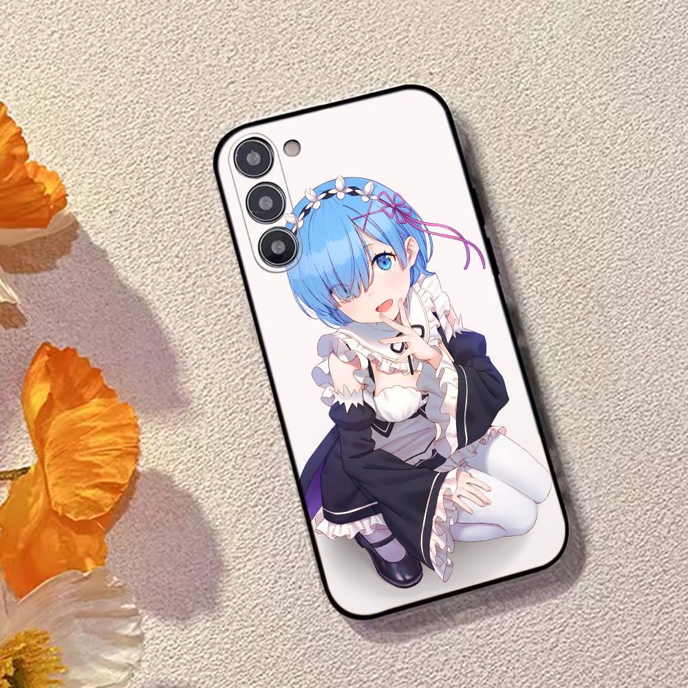 Чехол для телефона Rem Anime Girl Re Zero для Samsung Galaxy A73, A72, A71, A70, A53, A52, A51, Другие Мягкий Черный Чехол