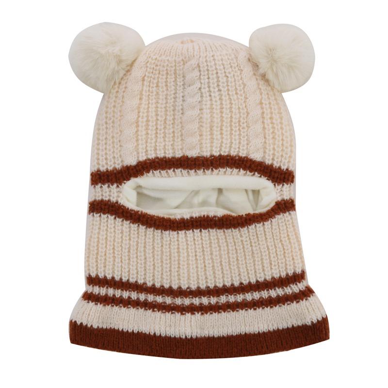 Детская шапка осень и зима плюс бархат толстый теплый шерстяной колпак детский нагрудник защитная шапка для лица высококачественные шапки новая мода