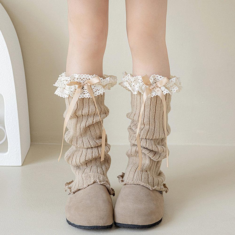 Lace Trim Foot Cover Knitted Lolita Style Socks Casual Children's Foot Warmer Lolita Style