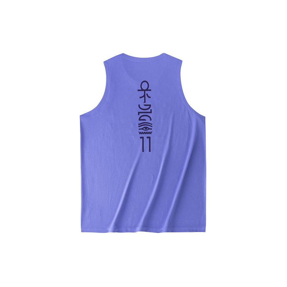 Anta Пуловер с круглым вырезом и принтом букв Kyrie, удобный, универсальный, дышащий, безрукавный жилет, жилеты унисекс, фиолетовый 172421118-2