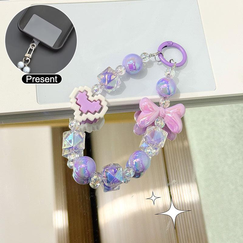 Бабочка бант сердце бусины телефон цепочка кулон для iPhone для Samsung Huawei Xiaomi телефон ремешок веревка сумка украшение