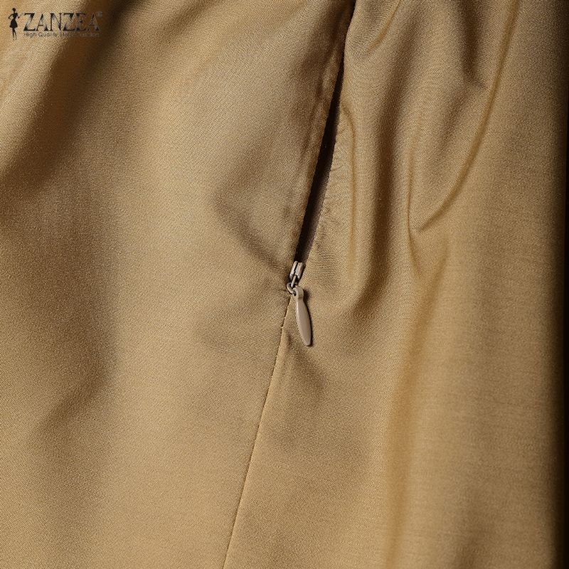 ZANZEA Женские повседневные однотонные свободные длинные юбки