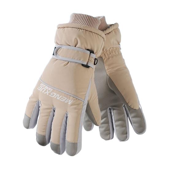 Зимние термоперчатки Водонепроницаемые ветрозащитные перчатки для сенсорных экранов с удлиненными манжетами Подкладка из бархата Теплые