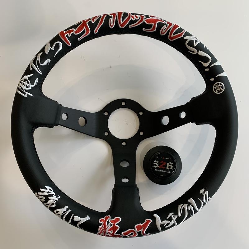 JDM 326 Racing Steering Wheel Leather Embroidery Aluminum Alloy Car modified Universal Steering Wheel with 6 Hole