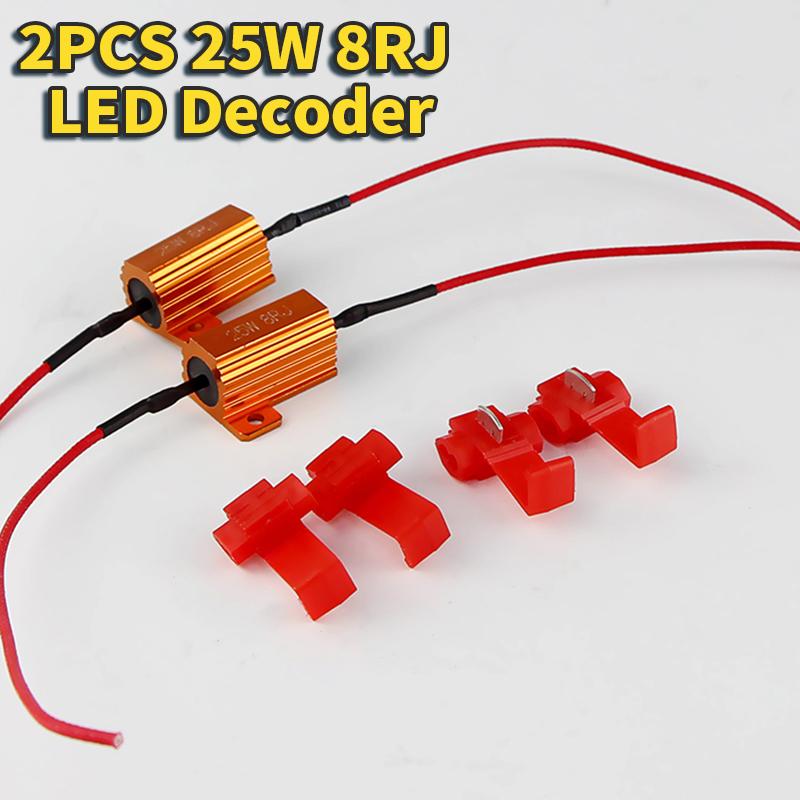 2/4 PCS 25W 50W Car LED Canbus Decoder 8ohm 6ohm Load Resistors for Automobile Turn Signal Lantern License Plate Lamp Resistance