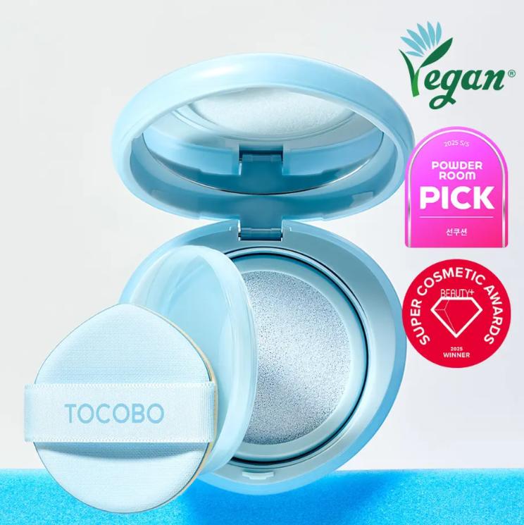 TOCOBO Солнечный кушон с эффектом размытия 13 г – Выравнивающий тон, УФ-защита SPF50+ PA++++ (2 оттенка)