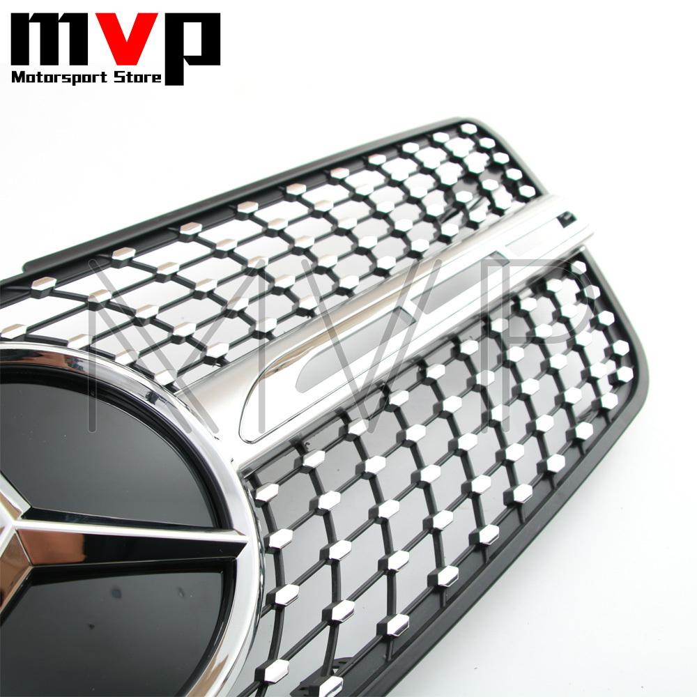FCM5   Chrome Diamonds Style Racing Grille With Newest 3D Emblem Logo For Mercedes Benz ML-Class W164 2009-2011 ML320 ML350 ML450 ML500