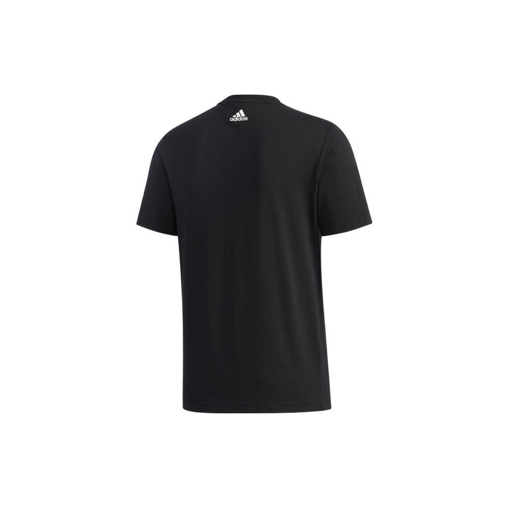 Adidas Футболка с логотипом алфавита из мультфильма и круглым вырезом, с короткими рукавами, мужские топы, черный GL0398