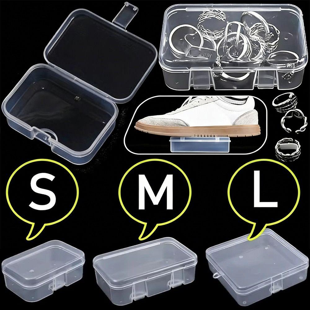 Rectangular Transparent Plastic Box Dustproof Flip Cover Box Jewelry Display Case Jewelry Storage
