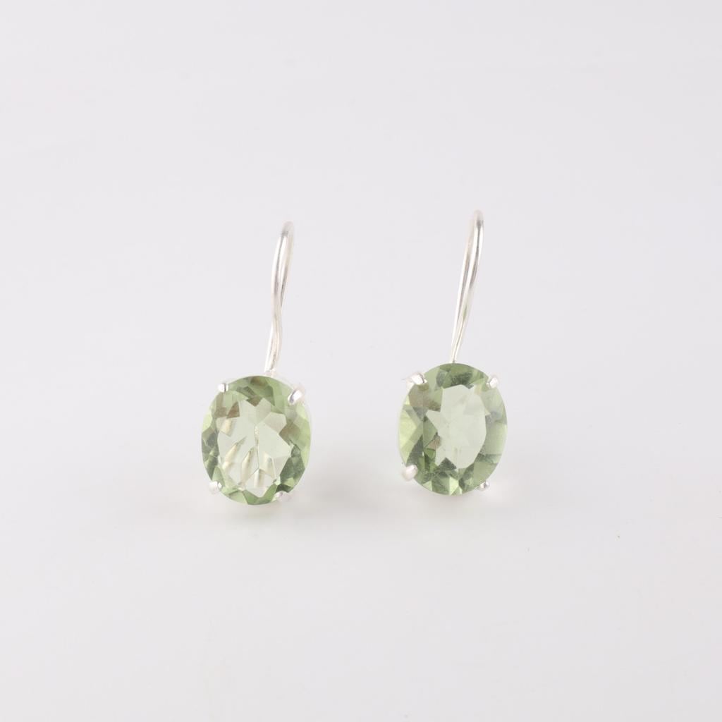 Натуральный зеленый аметист драгоценный камень 925 стерлинговое серебро ювелирные изделия бохо серьги 1.05" EE-173-12