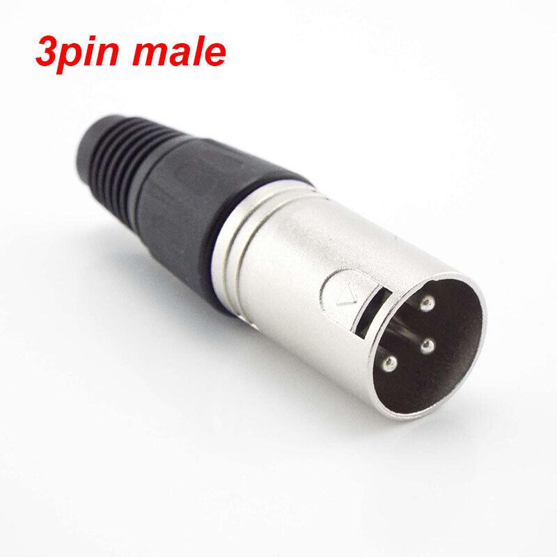 1pair 3 Pin 4 Pin XLR Audio Cable Connector MIC Male Plug / Female Jack Professional for Cable Microphone Wire Power Adapter