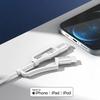 Teleadapt Type USB Charging Fast Charging MFi Compatible with iPhone and Android Devices Lightning/USB C/Micro 3-in-1 Cable, 2.4A/480MBPS Cable,
