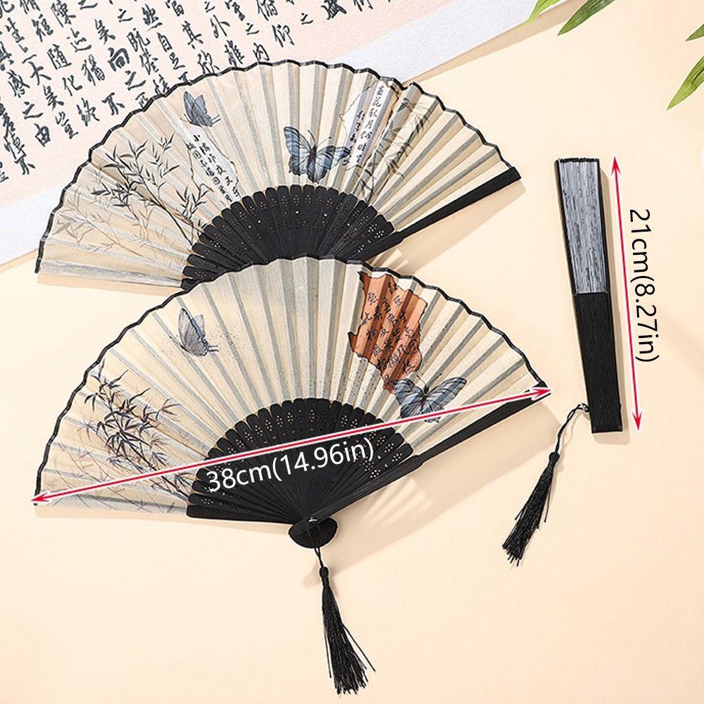 Складной веер-бабочка в стиле ретро, веер в китайском стиле, элегантный танцевальный веер для свадебной вечеринки