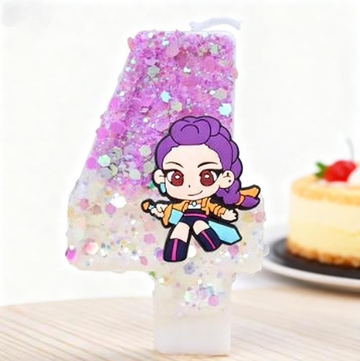 Kpop Devil Hunter Theme Candle 3D Number 5201314 Birthday Cake Decoration Baby Shower Anime Party Supplies