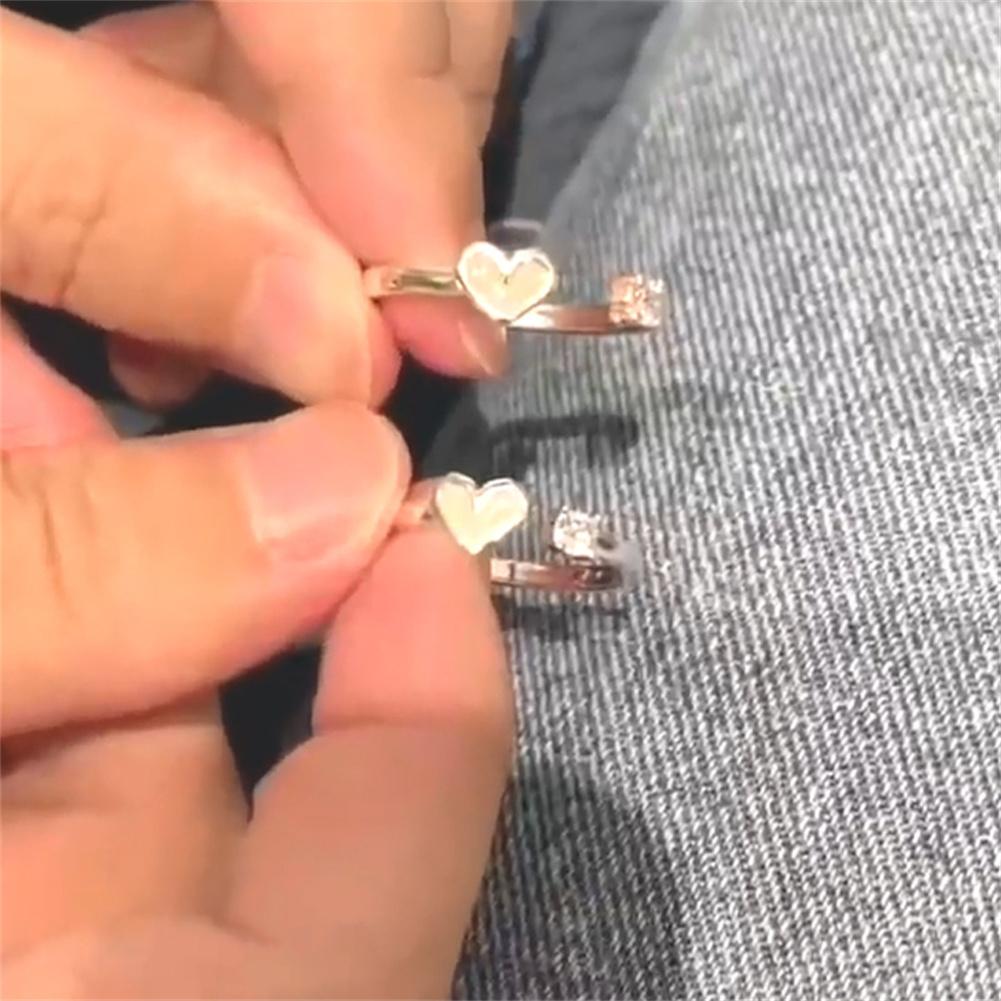 Модное светящееся кольцо в форме сердца для женщин и девочек, ретро-синие флуоресцентные регулируемые открытые кольца, ювелирный подарок