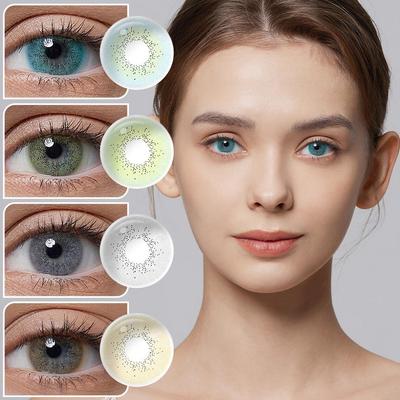 Цветные линзы Профессиональные косметические контактные линзы с футляром для линз Мягкие цветные линзы для глаз Ежегодные цветные контактные линзы
