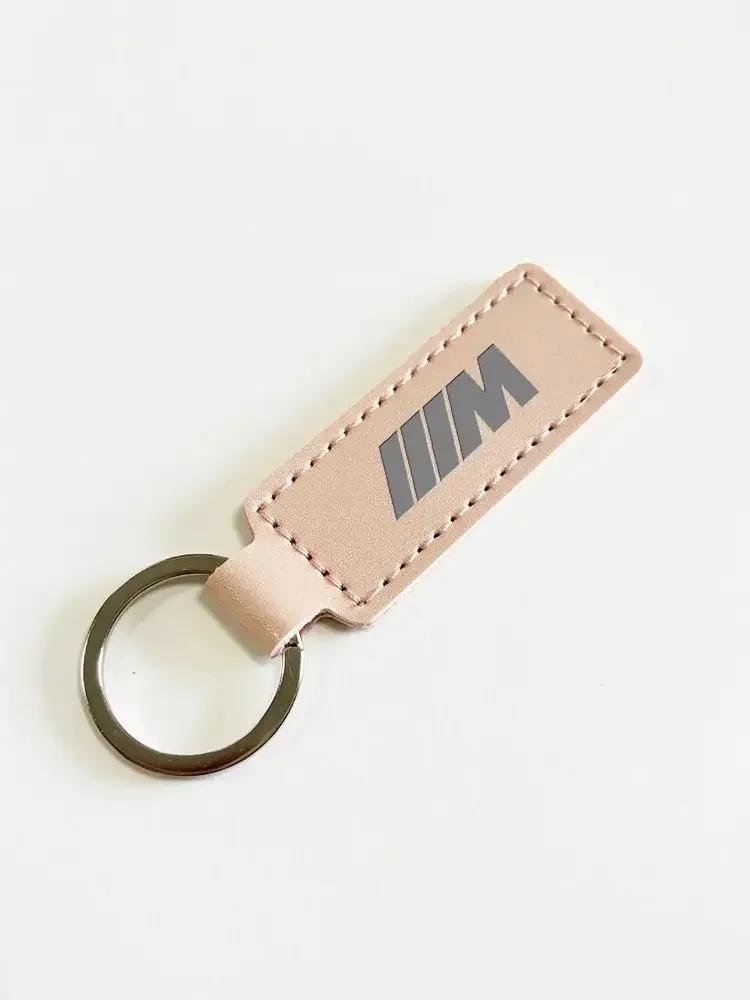 BAAQ1 Car Sticker 2026 Hot 2025 Suede Leather Car Logo Keyring BMW M Keychain Key Chain Ring For BMW M E46 E90 E60 E91 F20 F30 E39 E36