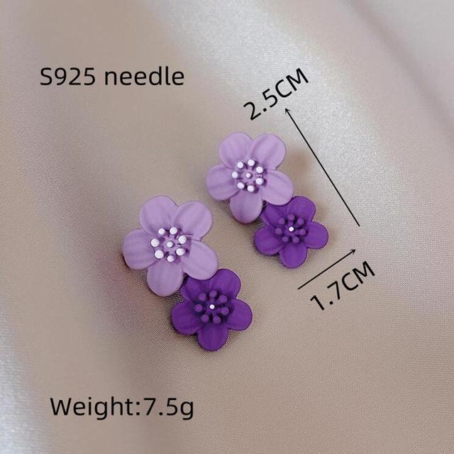 Trendy Flower Earrings Flowers Sstuds Earrings For Women Wedding Party Jewelry Boho Metal Earrings Female