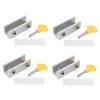 4Set Window Lock Aluminium Alloy Adjustable Security Lock Stopper with Key for Vertical Horizontal Sliding Window
