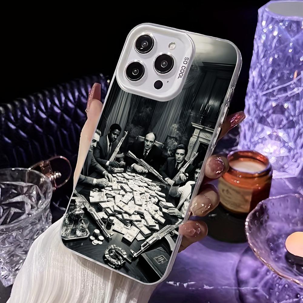 Чехол для iPhone 17 16 15 14 13 12 11 X XR XS Air Pro Max Plus в стиле Итальянской Мафии, Белый, Цветной, Серебристый