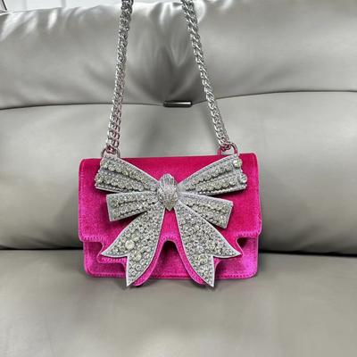 London Diamond Studded Bow Bag Модные роскошные женские сумки на цепочке через плечо Сумка-бабочка для девочек Подарки на вечеринку